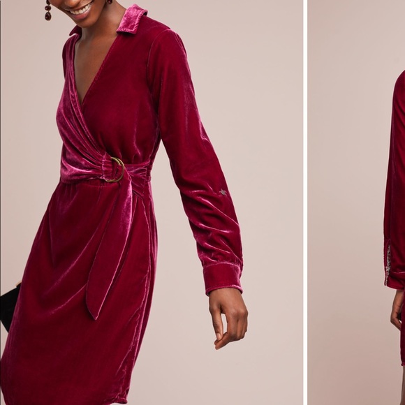 raspberry velvet dress